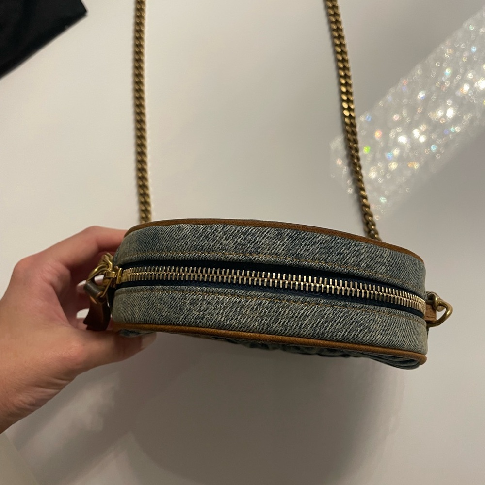 Yves Saint Laurent (YSL) denim round crossbody bag with original slip c… - Picture 3 of 7